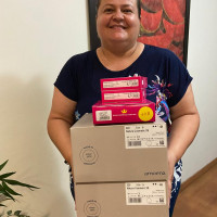 Onco Reto y Baja Ferries apoyando con artículos oncológicos a mujeres sobrevivientes de cáncer de mama