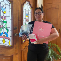 Onco Reto y Baja Ferries apoyando con artículos oncológicos a mujeres sobrevivientes de cáncer de mama